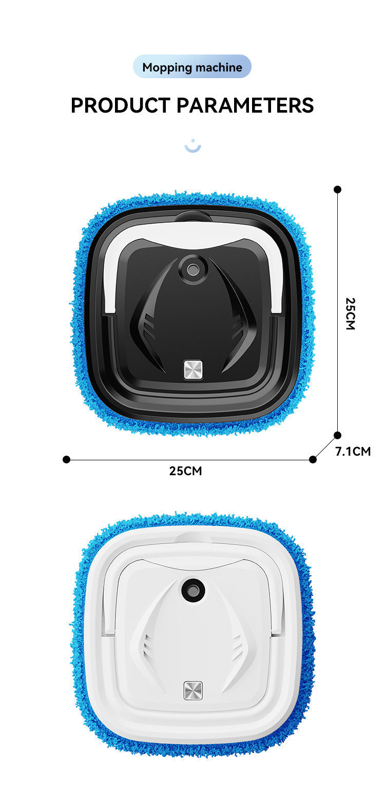 White Smart Robotic Floor Mop with Ultrasonic Wellness Humidifier Spray - Ultra-Slim Automatic Wet & Dry Floor Cleaner