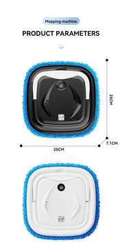 White Smart Robotic Floor Mop with Ultrasonic Wellness Humidifier Spray - Ultra-Slim Automatic Wet & Dry Floor Cleaner