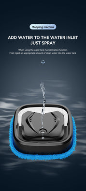 White Smart Robotic Floor Mop with Ultrasonic Wellness Humidifier Spray - Ultra-Slim Automatic Wet & Dry Floor Cleaner