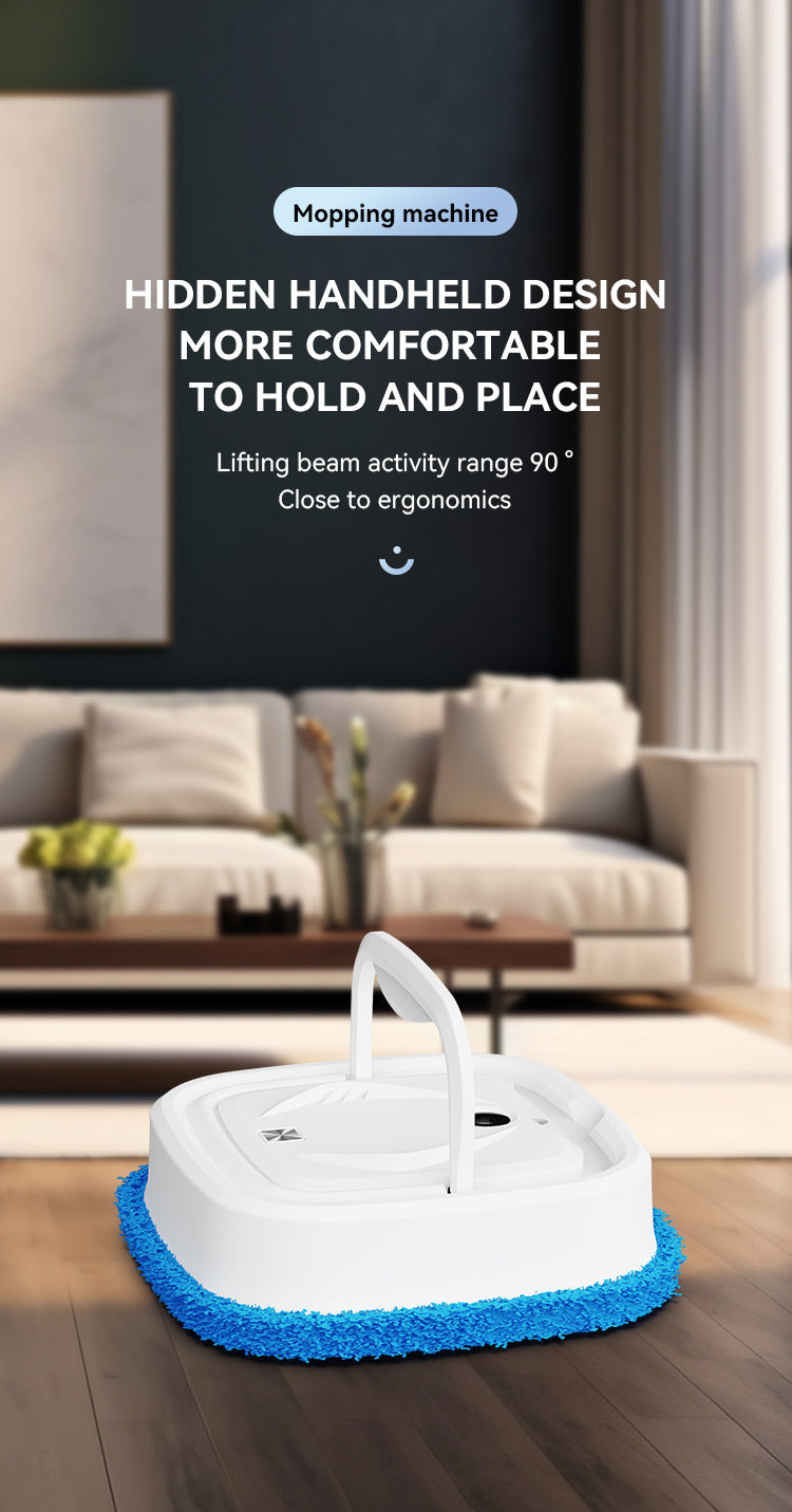 White Smart Robotic Floor Mop with Ultrasonic Wellness Humidifier Spray - Ultra-Slim Automatic Wet & Dry Floor Cleaner