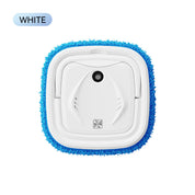 White Smart Robotic Floor Mop with Ultrasonic Wellness Humidifier Spray - Ultra-Slim Automatic Wet & Dry Floor Cleaner