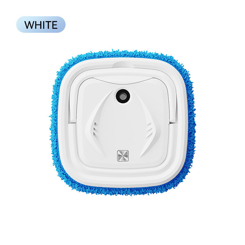 White Smart Robotic Floor Mop with Ultrasonic Wellness Humidifier Spray - Ultra-Slim Automatic Wet & Dry Floor Cleaner