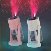White Starry Night Projector Ultrasonic Wellness Humidifier - Night Light with Romantic Mist Effect