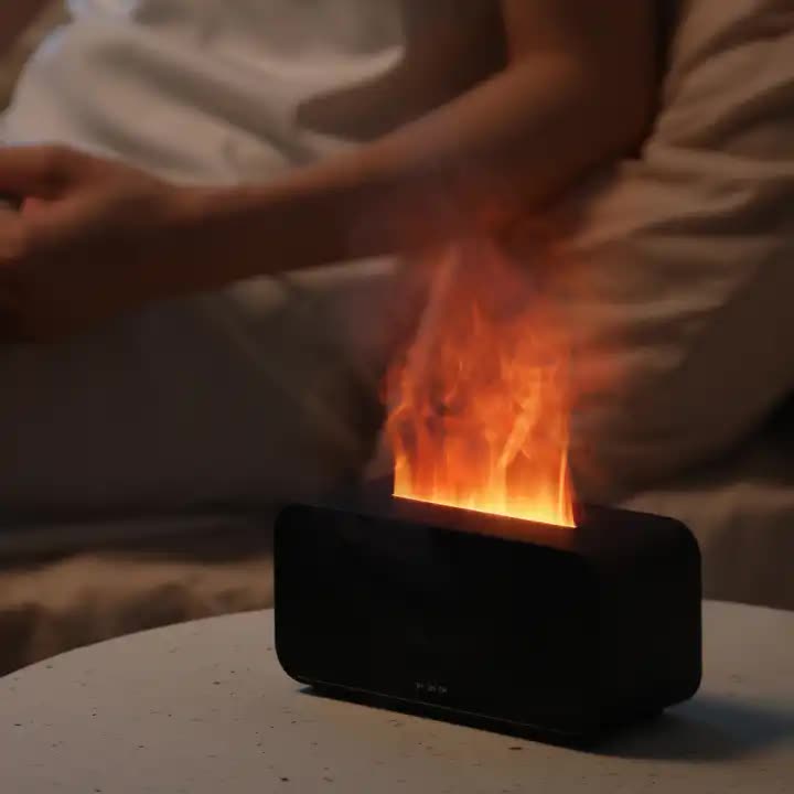 White Timing Simulation Premium Aromatherapy Diffuser Usb Household Flame Humidifier Aromatherapy Machine Spray Air Flame Humidifier Diffuser