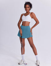 Women's Tennis Skirt with Pockets & Built-in Shorts – High-Waisted Golf Running Skort for Active Lifestyle, Sporty Fitness Wear (blue,M)