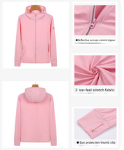 XL Pink Long Sleeve UV Protection Summer Breathable Knitted Ice Silk Outdoor Sun Protection Clothing - Unisex Thin Sunscreen Shirt