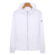 XL White Long Sleeve UV Protection Summer Breathable Knitted Ice Silk Outdoor Sun Protection Clothing - Unisex Thin Sunscreen Shirt