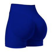 XXL Blue High-Elastic Hip Premium Yoga Shorts - Seamless Mid-Intensity Pilates Workout Shorts