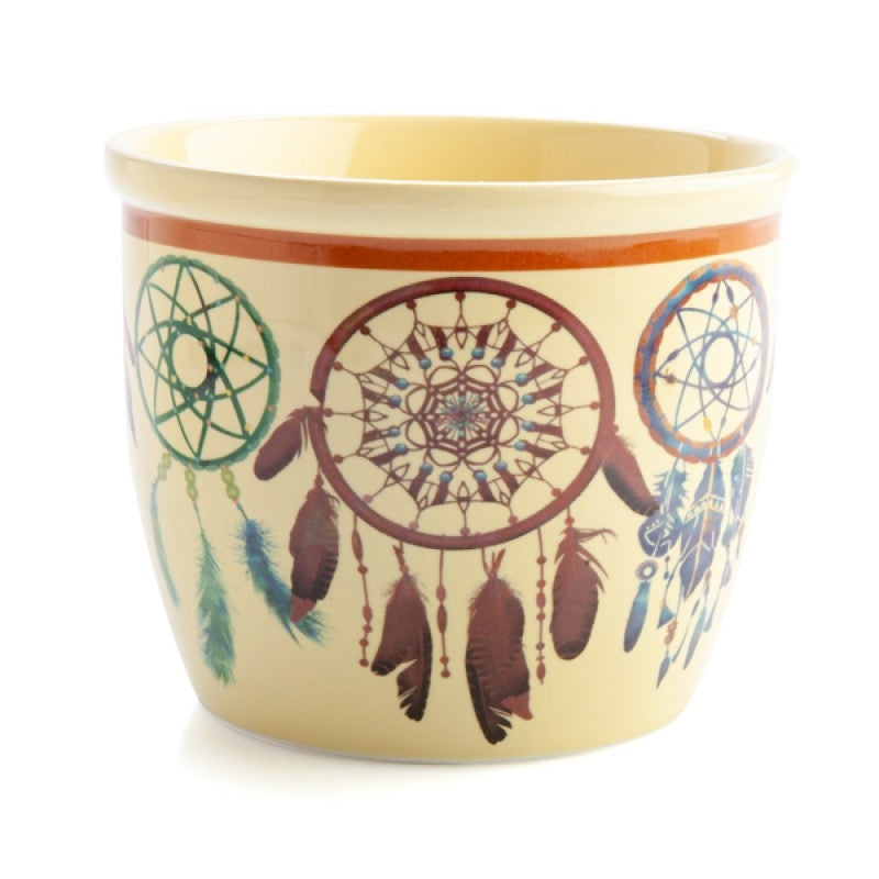 yellow smudge stick bowl with dreamcatcher design