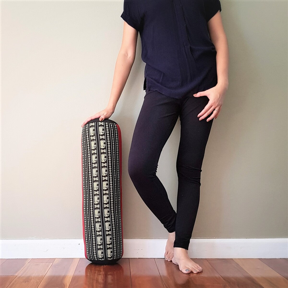 Yoga Bolster /Props Natural Kapok Filled RedEle - Health & Beauty > Health & Wellbeing > Wellness Accessories