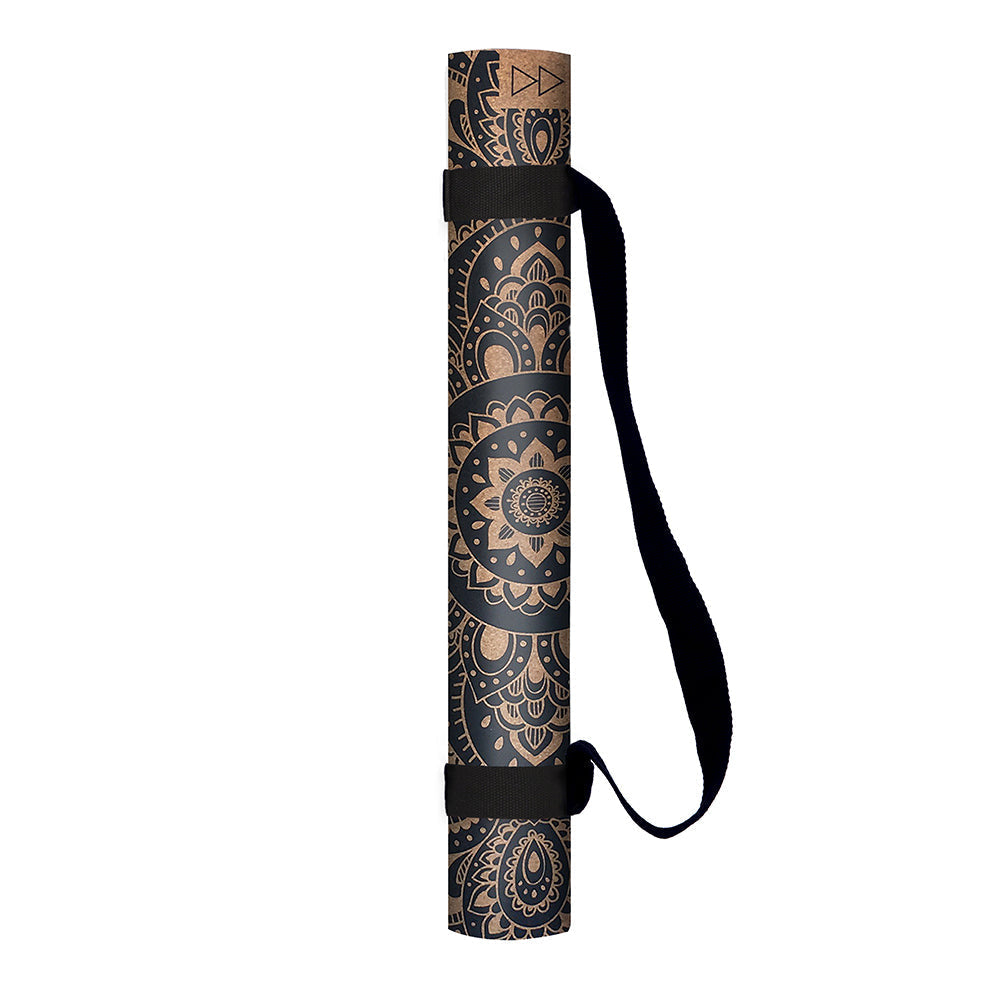 Yoga Design Lab Cork Yoga Mat 1.5mm Mandala Black - Sports & Fitness > Exercise Gym & Fitness > Yoga & Pilates
