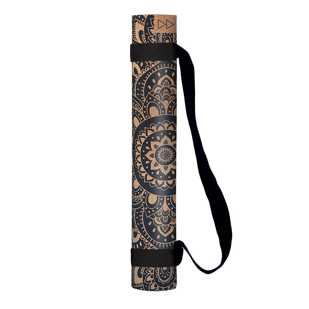 Yoga Design Lab Cork Yoga Mat 3.5mm Mandala Black - Sports & Fitness > Exercise Gym & Fitness > Yoga & Pilates