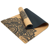 Yoga Design Lab Cork Yoga Mat 3.5mm Mandala Black - Sports & Fitness > Exercise Gym & Fitness > Yoga & Pilates
