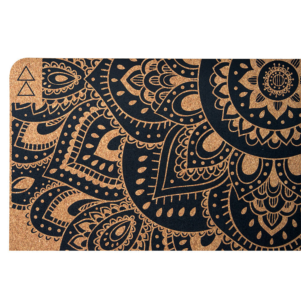 Yoga Design Lab Cork Yoga Mat 3.5mm Mandala Black - Sports & Fitness > Exercise Gym & Fitness > Yoga & Pilates