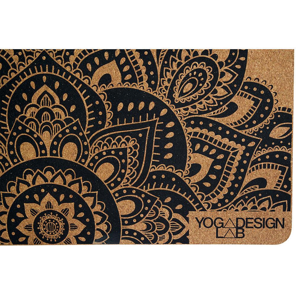 Yoga Design Lab Cork Yoga Mat 3.5mm Mandala Black - Sports & Fitness > Exercise Gym & Fitness > Yoga & Pilates