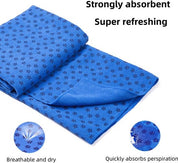 Yoga towel - Moisture-regulating and non-slip - Yoga towel - Quick-drying yoga mat fabric - Breathable yoga mat with mesh storage bag - Suitable for hot yoga, pilates and fitness - Blue