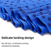 Yoga towel - Moisture-regulating and non-slip - Yoga towel - Quick-drying yoga mat fabric - Breathable yoga mat with mesh storage bag - Suitable for hot yoga, pilates and fitness - Blue