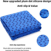Yoga towel - Moisture-regulating and non-slip - Yoga towel - Quick-drying yoga mat fabric - Breathable yoga mat with mesh storage bag - Suitable for hot yoga, pilates and fitness - Blue